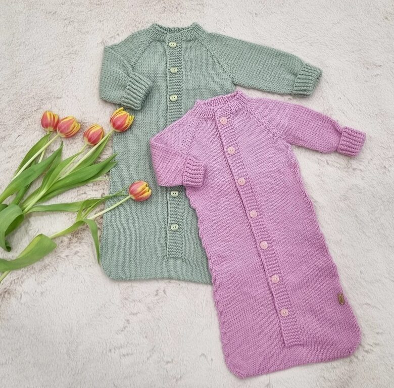 Adīts merino vilnas guļammaiss-kombinezons, 56/62